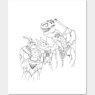 Dino Family Portrait Outline Posters and Art